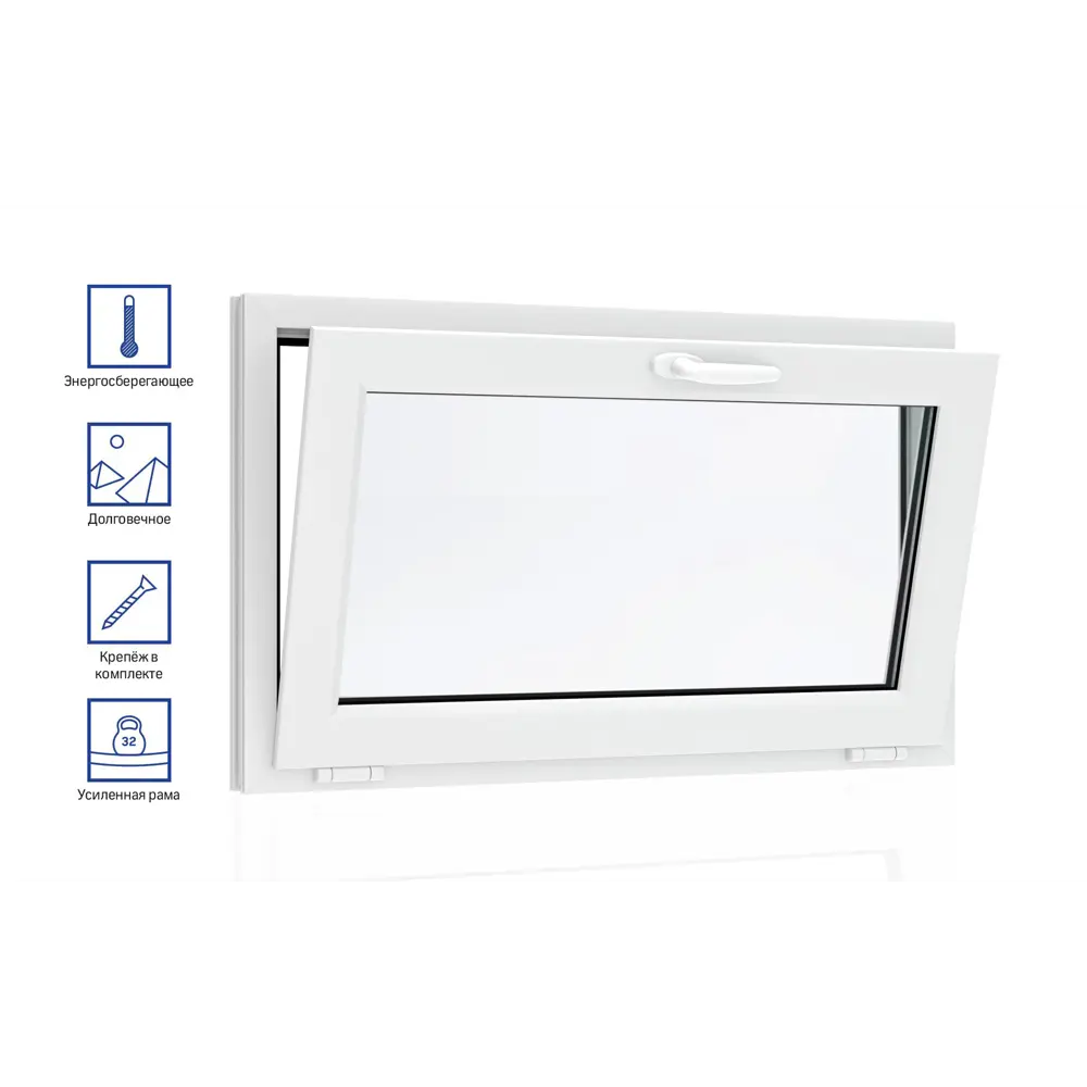 Окно ПВХ VEKA WHS 72 откидное с ручкой Rhapsody ширина 70 х высота 70 см энергосберегающий двухкамерный стеклопакет в Новочебоксарске — изображение 3
