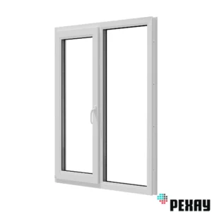 Пластиковое окно ПВХ Рехау Blitz 1300x1100мм (ВхШ) двухстворчатое поворотно-откидное левое/глухое правое однокамерный стеклопакет цвет белый в Новочебоксарске