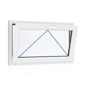 Окно ПВХ VEKA WHS 72 откидное с ручкой Rhapsody ширина 110 х высота 40 см энергосберегающий двухкамерный стеклопакет в Новочебоксарске