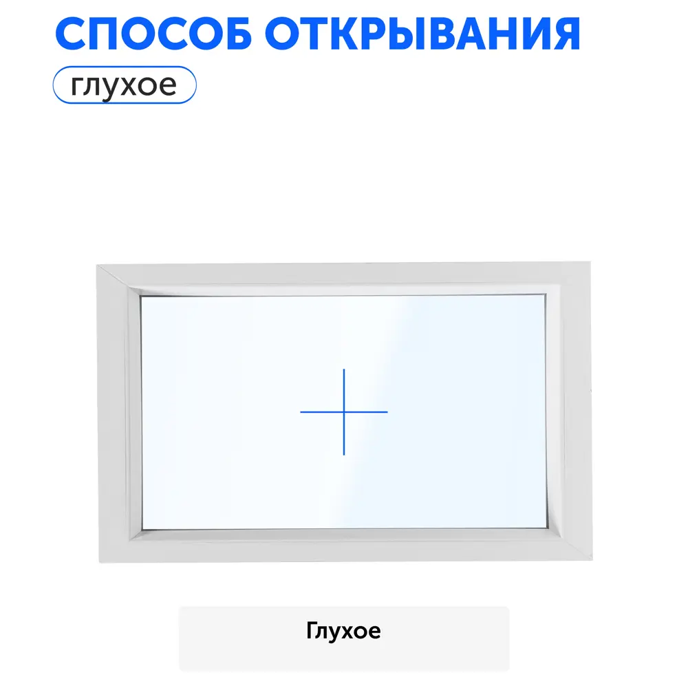 Пластиковое окно ПВХ ТРИ ОКНА 600x400мм (ВхШ) глухое однокамерный стеклопакет в Новочебоксарске — изображение 3