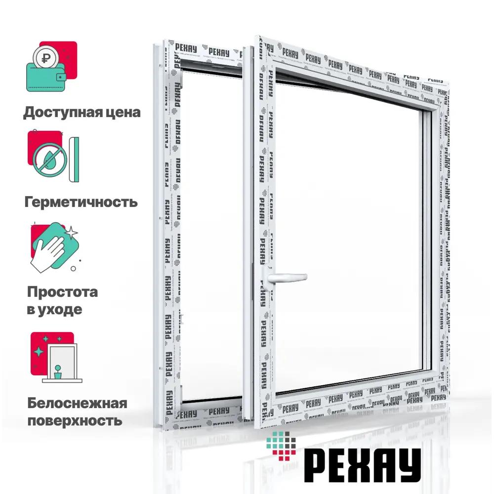 Пластиковое окно ПВХ Рехау Blitz 650x600мм (ВхШ) одностворчатое поворотно-откидное правое двухкамерный стеклопакет белый/золотой дуб в Новочебоксарске