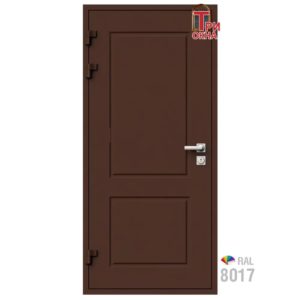 Морозостойкая входная утепленная дверь из дерева для коттеджа Grand Wood G41 227x86см левый цвет коричневый RAL 8017 в Новочебоксарске