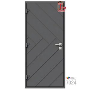 Морозостойкая входная утепленная дверь из дерева для коттеджа Elite Timber E30 207x86см левый цвет серый RAL 7024 в Новочебоксарске