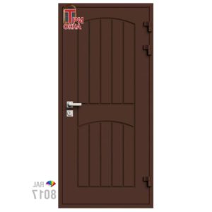 Морозостойкая входная утепленная дверь из дерева для коттеджа Grand Wood G20 207x86см правый цвет коричневый RAL 8017 в Новочебоксарске