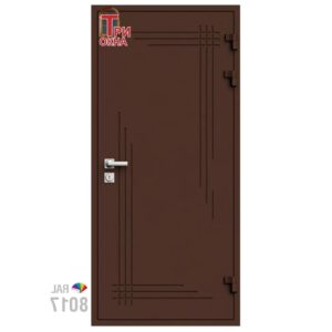 Морозостойкая входная утепленная дверь из дерева для коттеджа Solid Wood S6 207x86см правый цвет коричневый RAL 8017 в Новочебоксарске