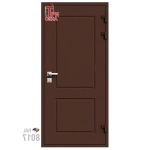 Морозостойкая входная утепленная дверь из дерева для коттеджа Grand Wood G41 227x86см правый цвет коричневый RAL 8017 в Новочебоксарске