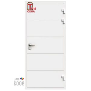 Морозостойкая входная утепленная дверь из дерева для коттеджа Termo Classic C2 227x86см правый цвет белый RAL 9003 в Новочебоксарске