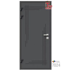 Морозостойкая входная утепленная дверь из дерева для коттеджа Solid Wood S6 207x86см левый цвет серый RAL 7024 в Новочебоксарске