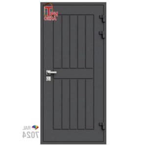 Морозостойкая входная утепленная дверь из дерева для коттеджа Grand Wood G21 207x86см правый цвет серый RAL 7024 в Новочебоксарске