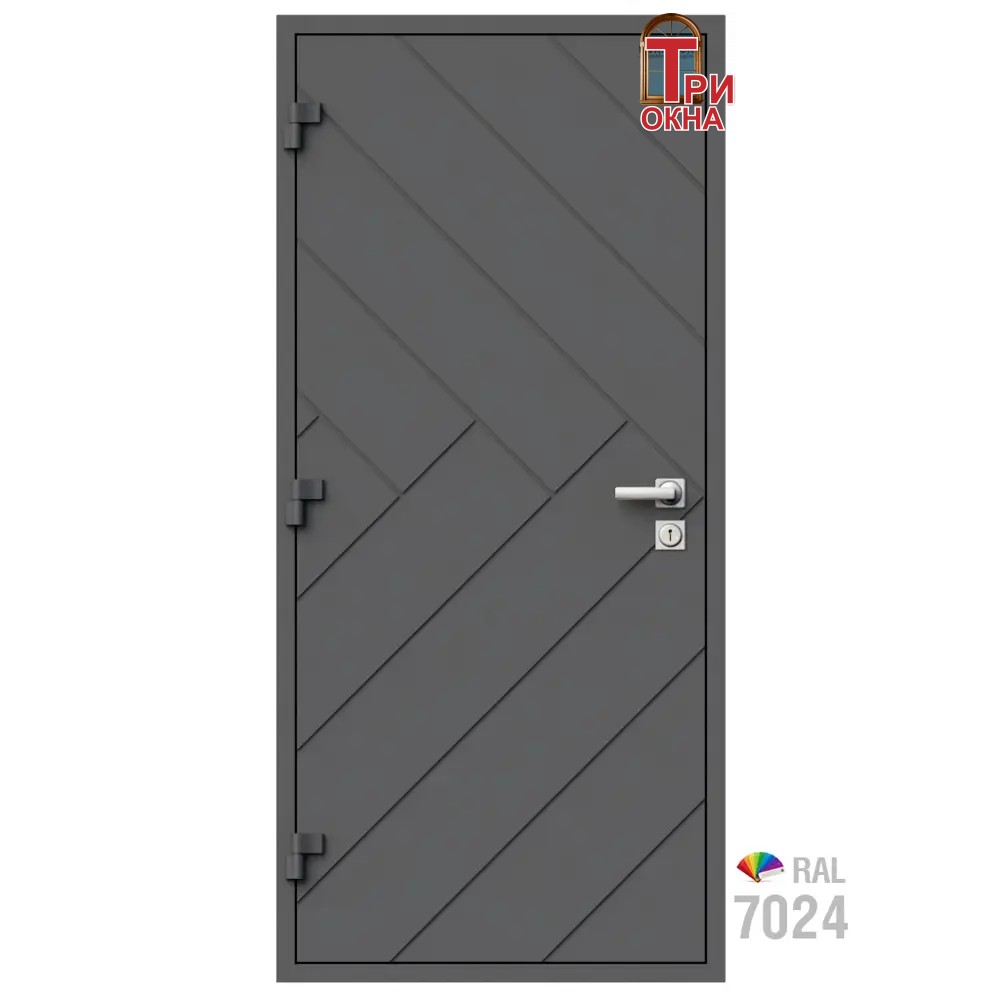 Морозостойкая входная утепленная дверь из дерева для коттеджа Elite Timber E30 227x96см левый цвет серый RAL 7024 в Новочебоксарске — изображение 7