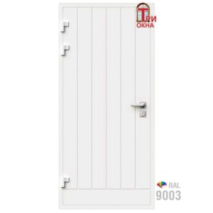 Морозостойкая входная утепленная дверь из дерева для коттеджа Solid Wood S7 227x96см правый цвет серый RAL 7024 в Новочебоксарске