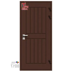 Морозостойкая входная утепленная дверь из дерева для коттеджа Grand Wood G21 207x96см правый цвет коричневый RAL 8017 в Новочебоксарске