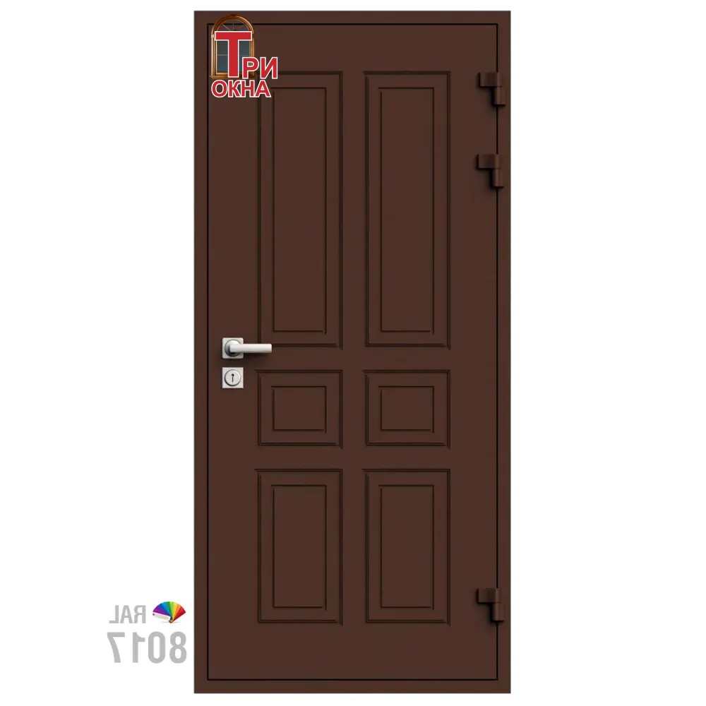 Морозостойкая входная утепленная дверь из дерева для коттеджа Grand Wood G7 207x96см правый цвет коричневый RAL 8017 в Новочебоксарске — изображение 7