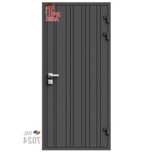Морозостойкая входная утепленная дверь из дерева для коттеджа Elite Timber E38 207x86см правый цвет серый RAL7024 в Новочебоксарске