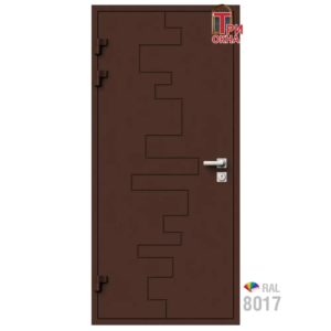 Морозостойкая входная утепленная дверь из дерева для коттеджа Elite Timber E40 207x86см левый цвет коричневый RAL8017 в Новочебоксарске