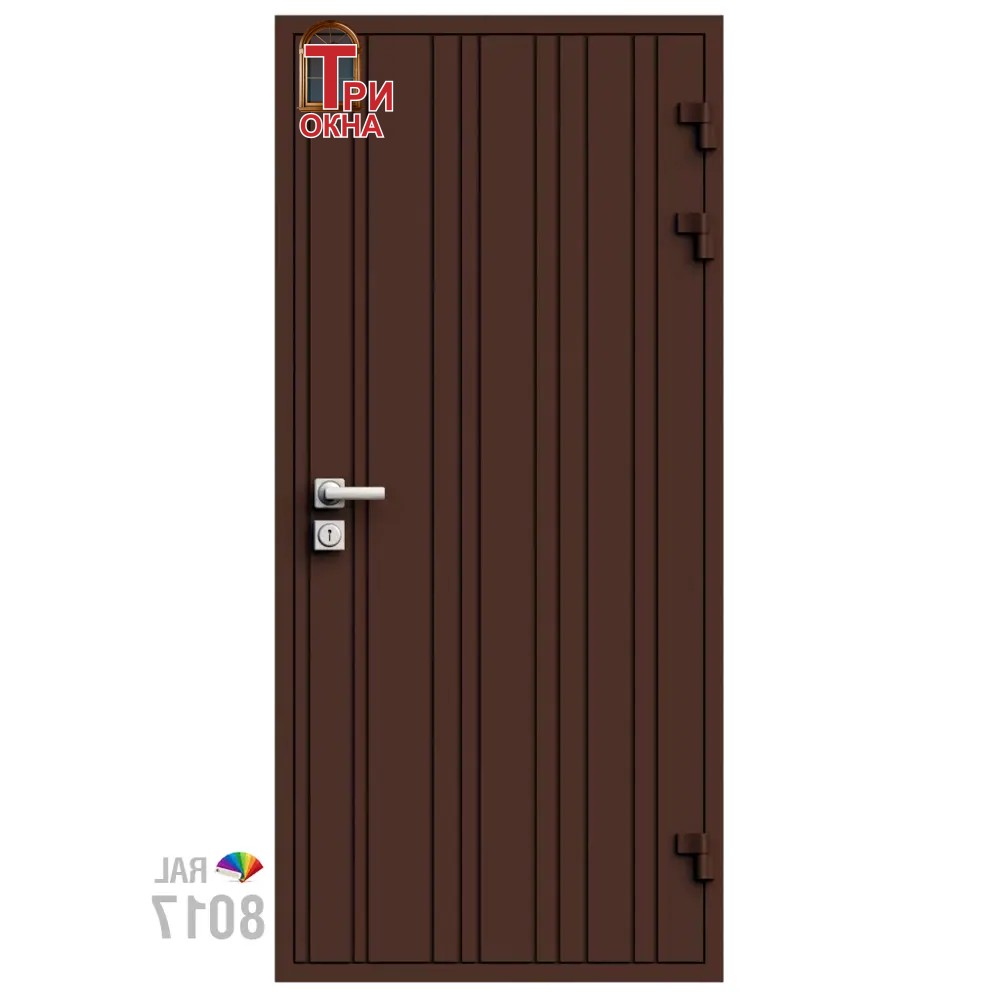 Морозостойкая входная утепленная дверь из дерева для коттеджа Elite Timber E38 207x86см правый цвет коричневый RAL8017 в Новочебоксарске — изображение 7