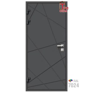 Морозостойкая входная утепленная дверь из дерева для коттеджа Elite Timber E39 207x96см левый цвет серый RAL7024 в Новочебоксарске