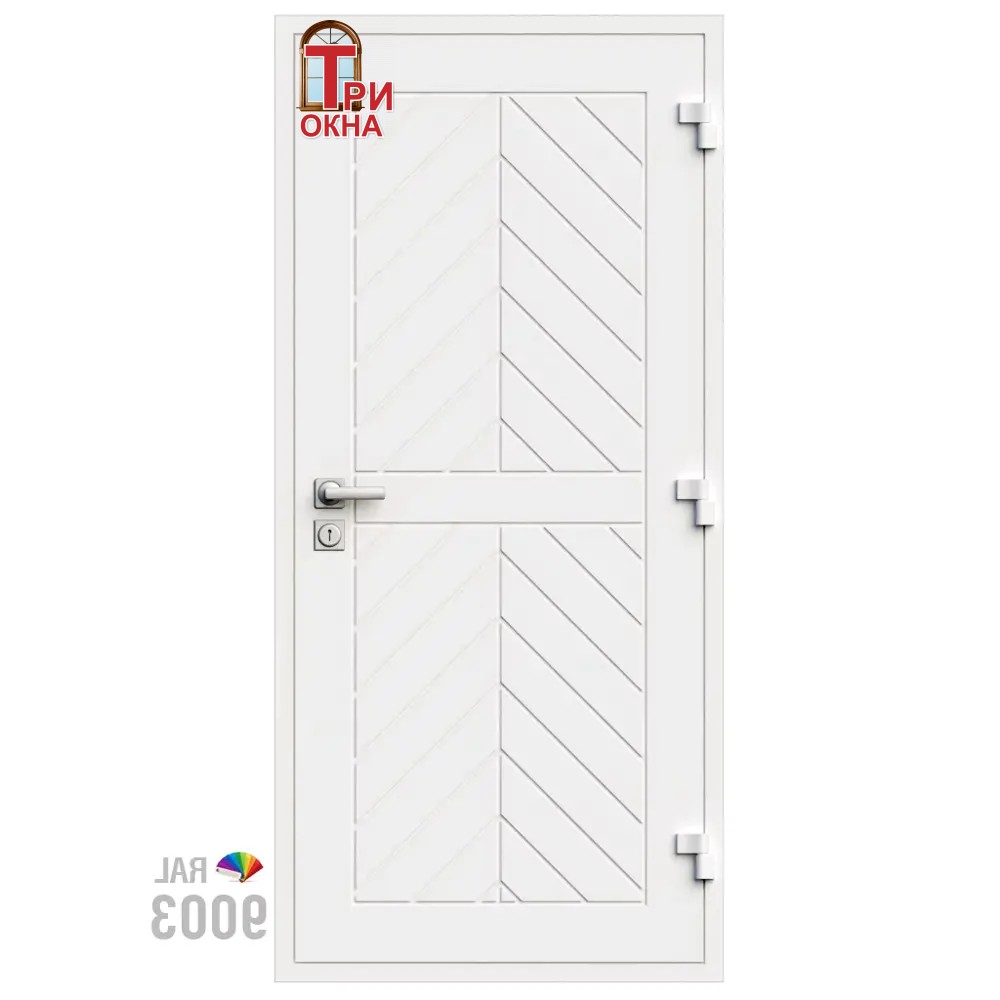 Морозостойкая входная утепленная дверь из дерева для коттеджа Grand Wood G25 227x96см правый цвет белый RAL9003 в Новочебоксарске