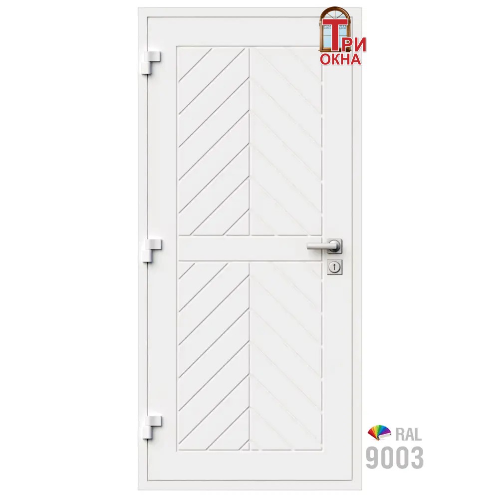 Морозостойкая входная утепленная дверь из дерева для коттеджа Grand Wood G25 207x86см левый цвет белый RAL9003 в Новочебоксарске
