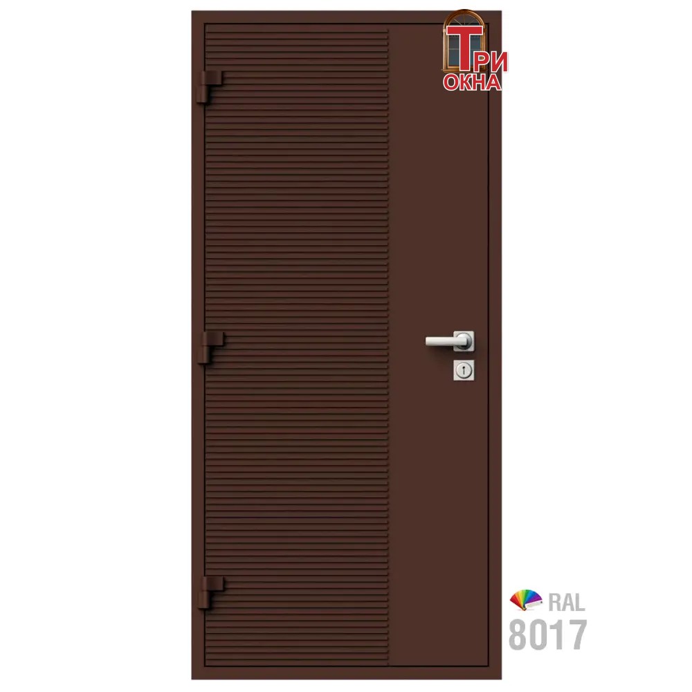 Морозостойкая входная утепленная дверь из дерева для коттеджа Elite Timber E35 207x86см левый цвет коричневый RAL8017 в Новочебоксарске — изображение 7