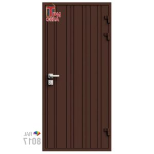 Морозостойкая входная утепленная дверь из дерева для коттеджа Elite Timber E38 227x86см правый цвет коричневый RAL8017 в Новочебоксарске