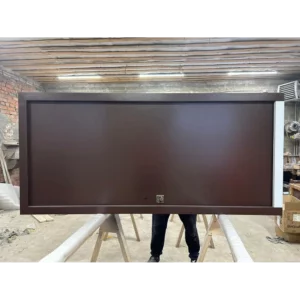 Морозостойкая входная утепленная дверь из дерева для коттеджа Elite Timber E35 227x96см правый цвет коричневый RAL8017 в Новочебоксарске