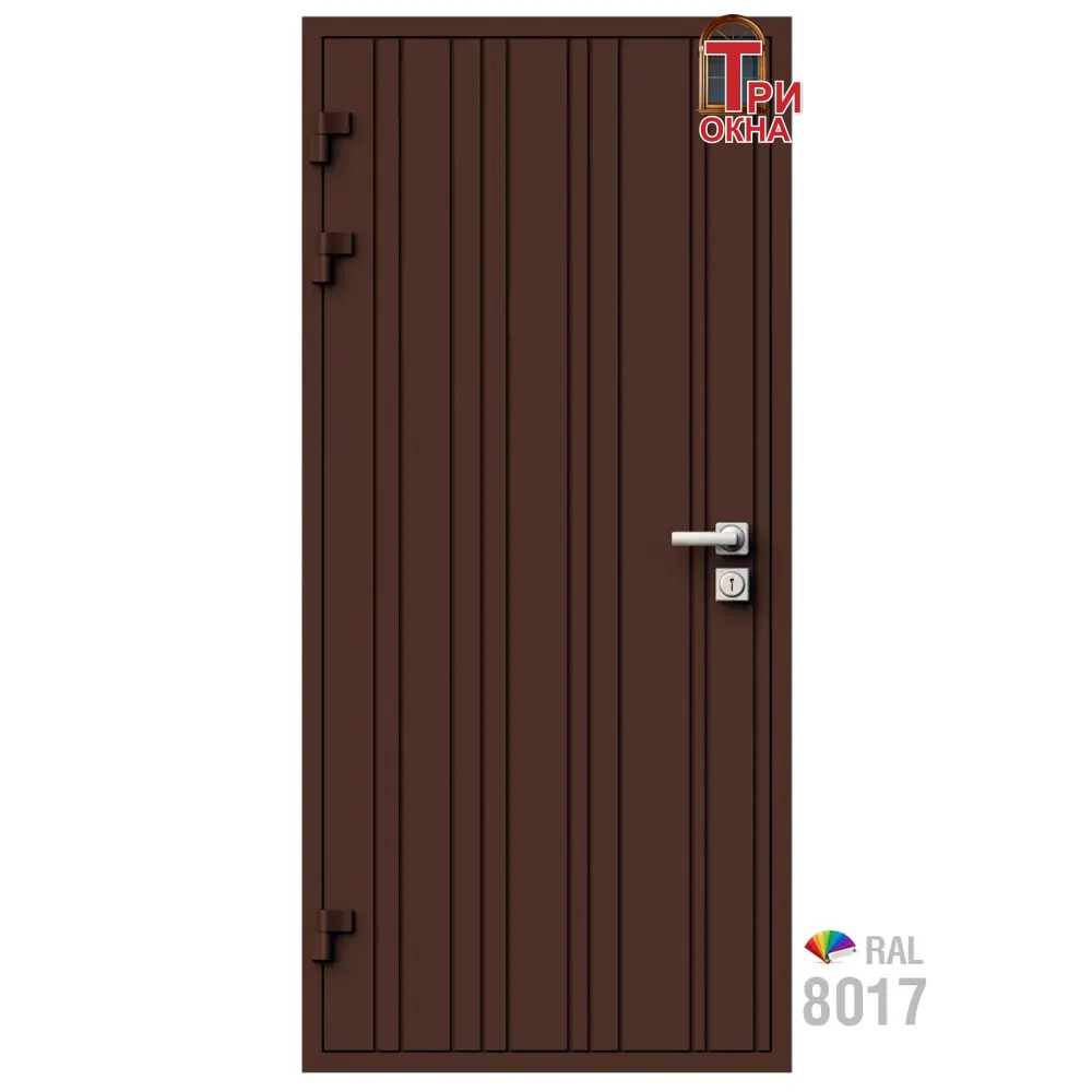 Морозостойкая входная утепленная дверь из дерева для коттеджа Elite Timber E38 227x96см левый цвет коричневый RAL8017 в Новочебоксарске — изображение 7