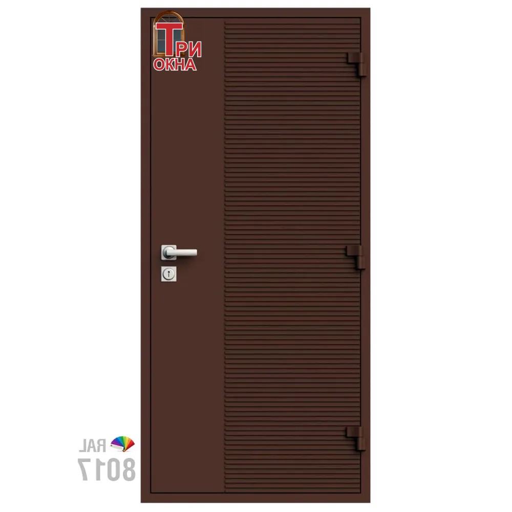 Морозостойкая входная утепленная дверь из дерева для коттеджа Elite Timber E35 227x96см правый цвет коричневый RAL8017 в Новочебоксарске — изображение 7