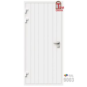 Морозостойкая входная утепленная дверь из дерева для коттеджа Elite Timber E37 227x96см левый цвет белый RAL9003 в Новочебоксарске