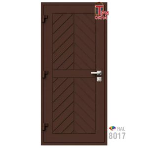 Морозостойкая входная утепленная дверь из дерева для коттеджа Elite Timber E39 207x86см левый цвет коричневый RAL8017 в Новочебоксарске