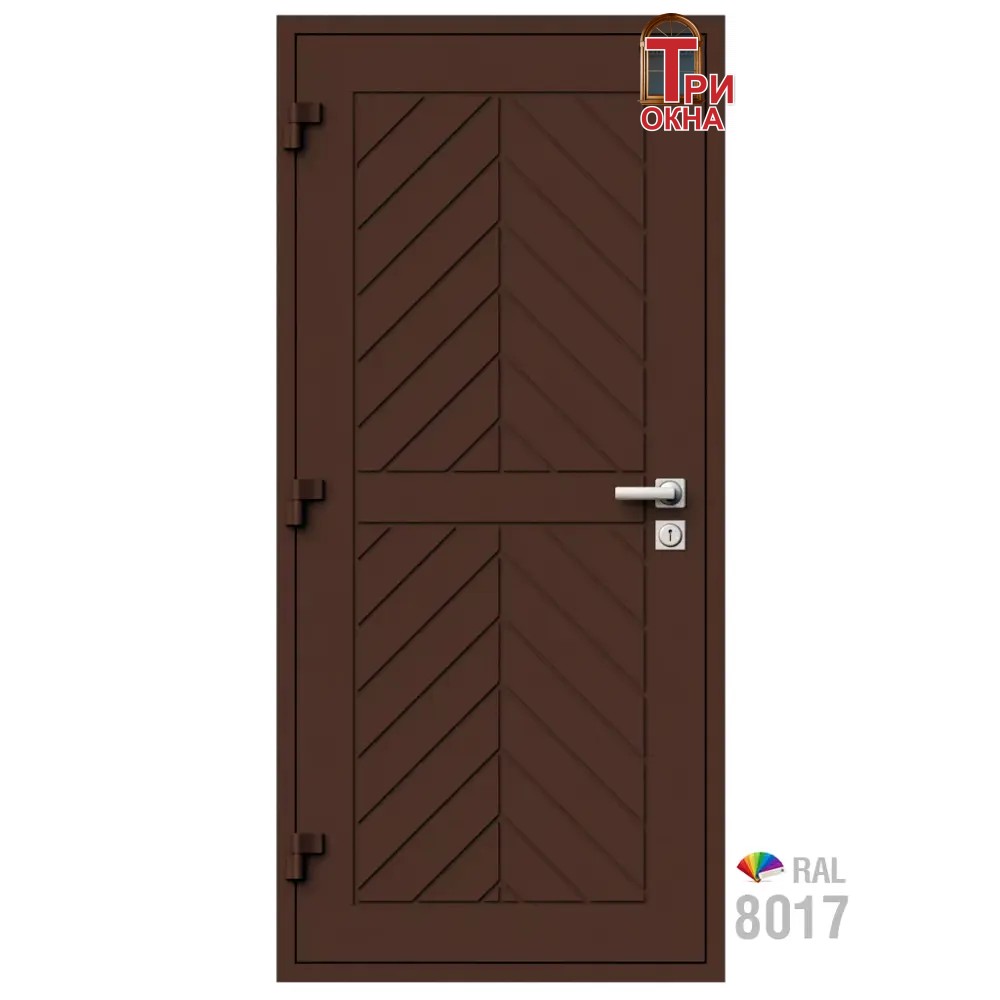 Морозостойкая входная утепленная дверь из дерева для коттеджа Grand Wood G25 207x96см левый цвет коричневый RAL8017 в Новочебоксарске — изображение 7
