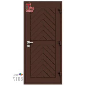 Морозостойкая входная утепленная дверь из дерева для коттеджа Grand Wood G25 227x86см правый цвет коричневый RAL8017 в Новочебоксарске