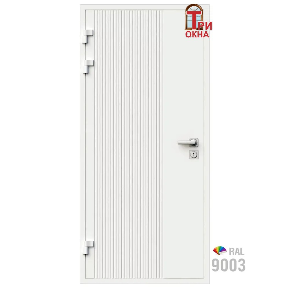 Морозостойкая входная утепленная дверь из дерева для коттеджа Elite Timber E34 207x86см левый цвет белый RAL9003 в Новочебоксарске — изображение 7