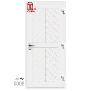Морозостойкая входная утепленная дверь из дерева для коттеджа Grand Wood G25 207x96см правый цвет белый RAL9003 в Новочебоксарске
