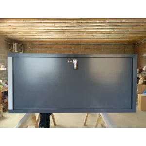 Морозостойкая входная утепленная дверь из дерева для коттеджа Elite Timber E34 227x96см правый цвет серый RAL7024 в Новочебоксарске