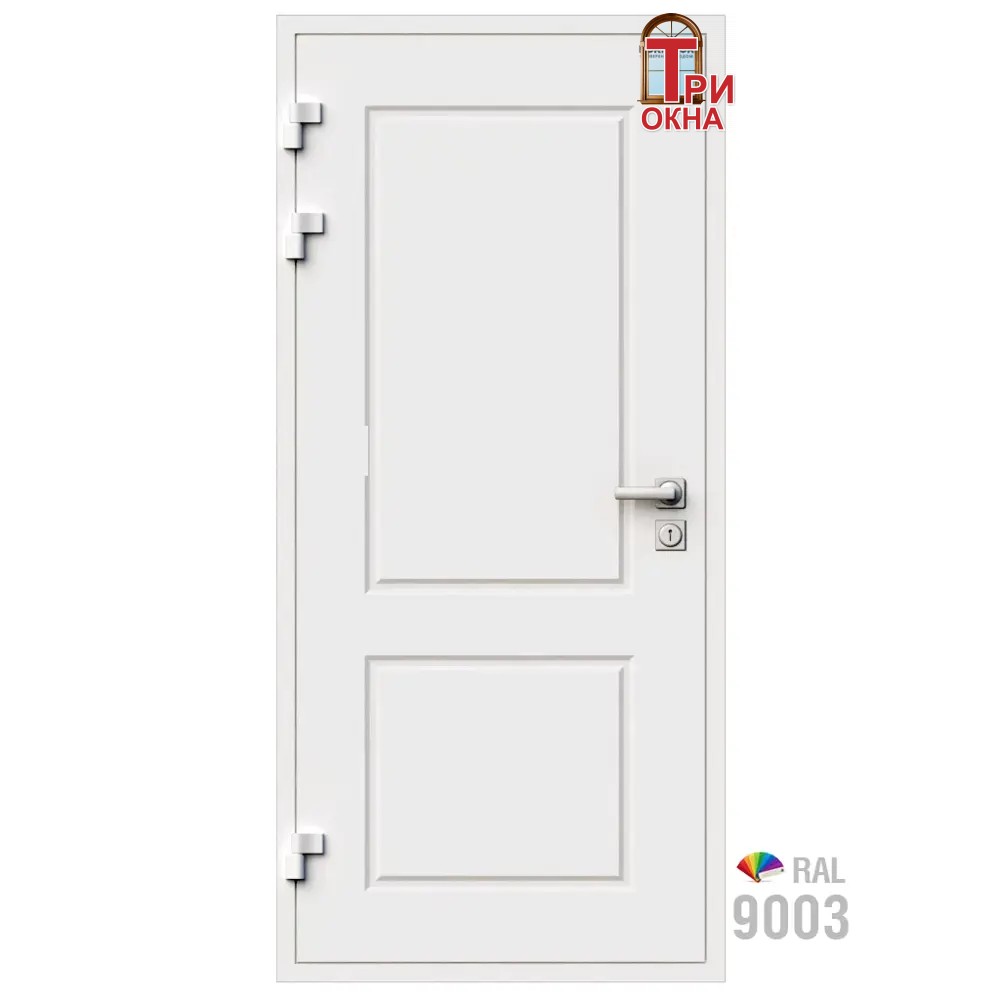 Морозостойкая входная утепленная дверь из дерева для коттеджа Grand Wood G41 207x96см левый цвет белый RAL 9003 в Новочебоксарске — изображение 7