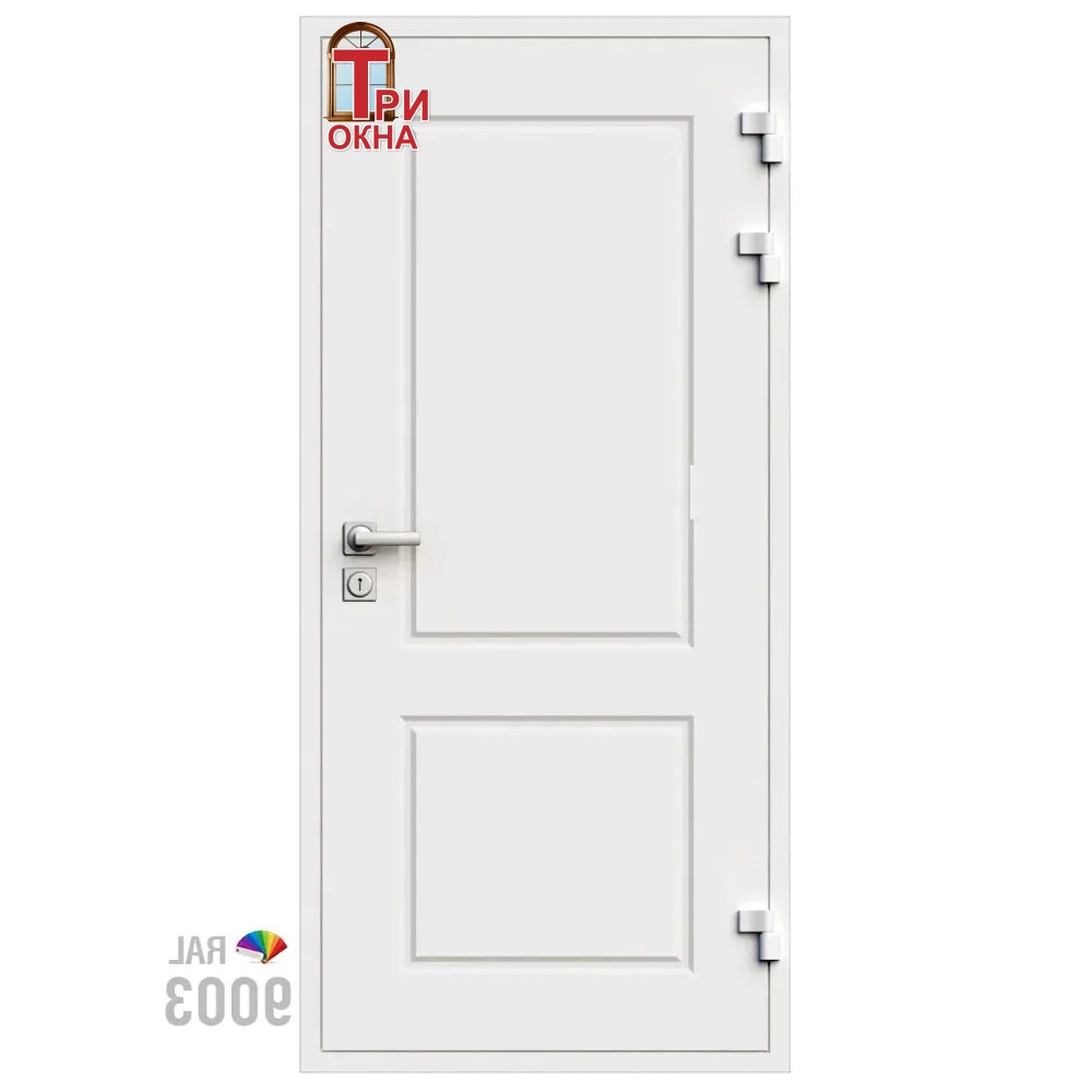 Морозостойкая входная утепленная дверь из дерева для коттеджа Grand Wood G41 207x86см правый цвет белый RAL 9003 в Новочебоксарске — изображение 7