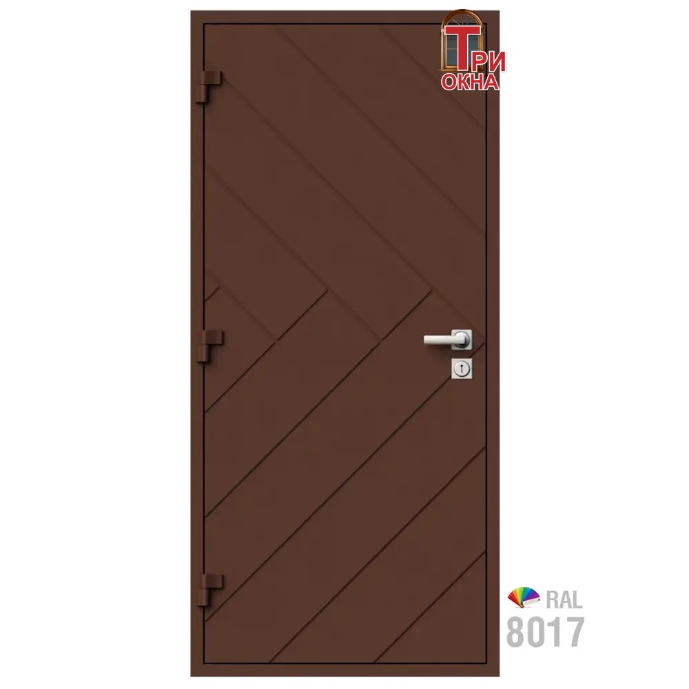 Морозостойкая входная утепленная дверь из дерева для коттеджа Elite Timber E30 227x96см левый цвет коричневый RAL 8017 в Новочебоксарске — изображение 7