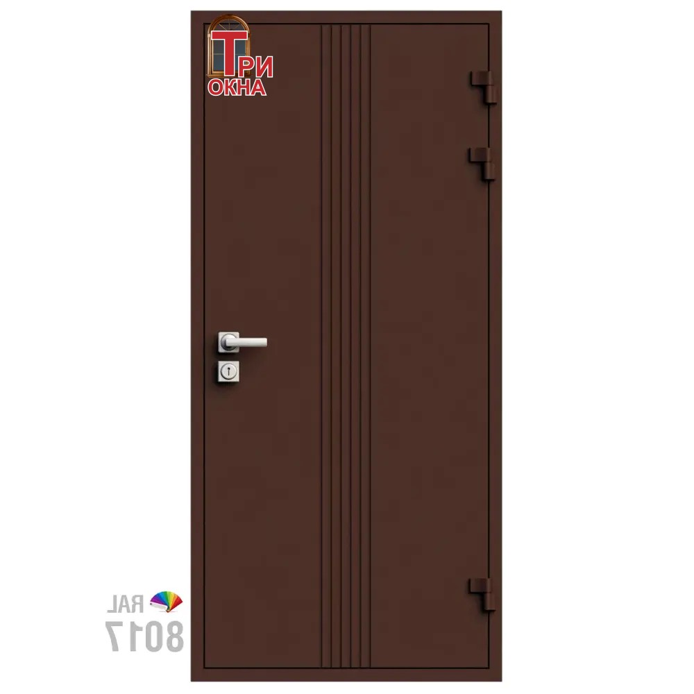 Морозостойкая входная утепленная дверь из дерева для коттеджа Elite Timber E30 207x96см левый цвет коричневый RAL 8017 в Новочебоксарске — изображение 2