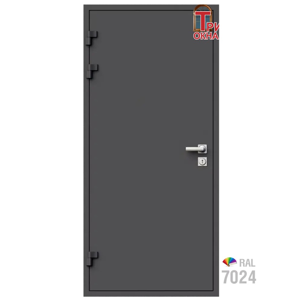Морозостойкая входная утепленная дверь из дерева для коттеджа Termo Light T1 227x86см левый цвет серый RAL 7024 в Новочебоксарске — изображение 8