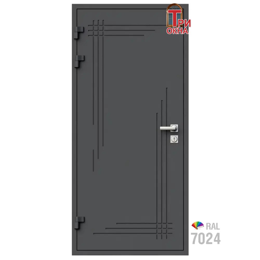 Морозостойкая входная утепленная дверь из дерева для коттеджа Solid Wood S6 227x96см левый цвет серый RAL 7024 в Новочебоксарске — изображение 7