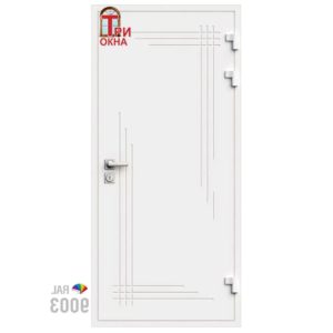 Морозостойкая входная утепленная дверь из дерева для коттеджа Solid Wood S6 227x96см правый цвет белый RAL 9003 в Новочебоксарске