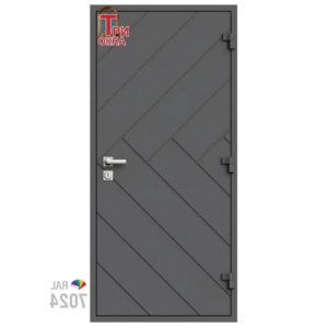 Морозостойкая входная утепленная дверь из дерева для коттеджа Elite Timber E30 227x86см правый цвет серый RAL 7024 в Новочебоксарске