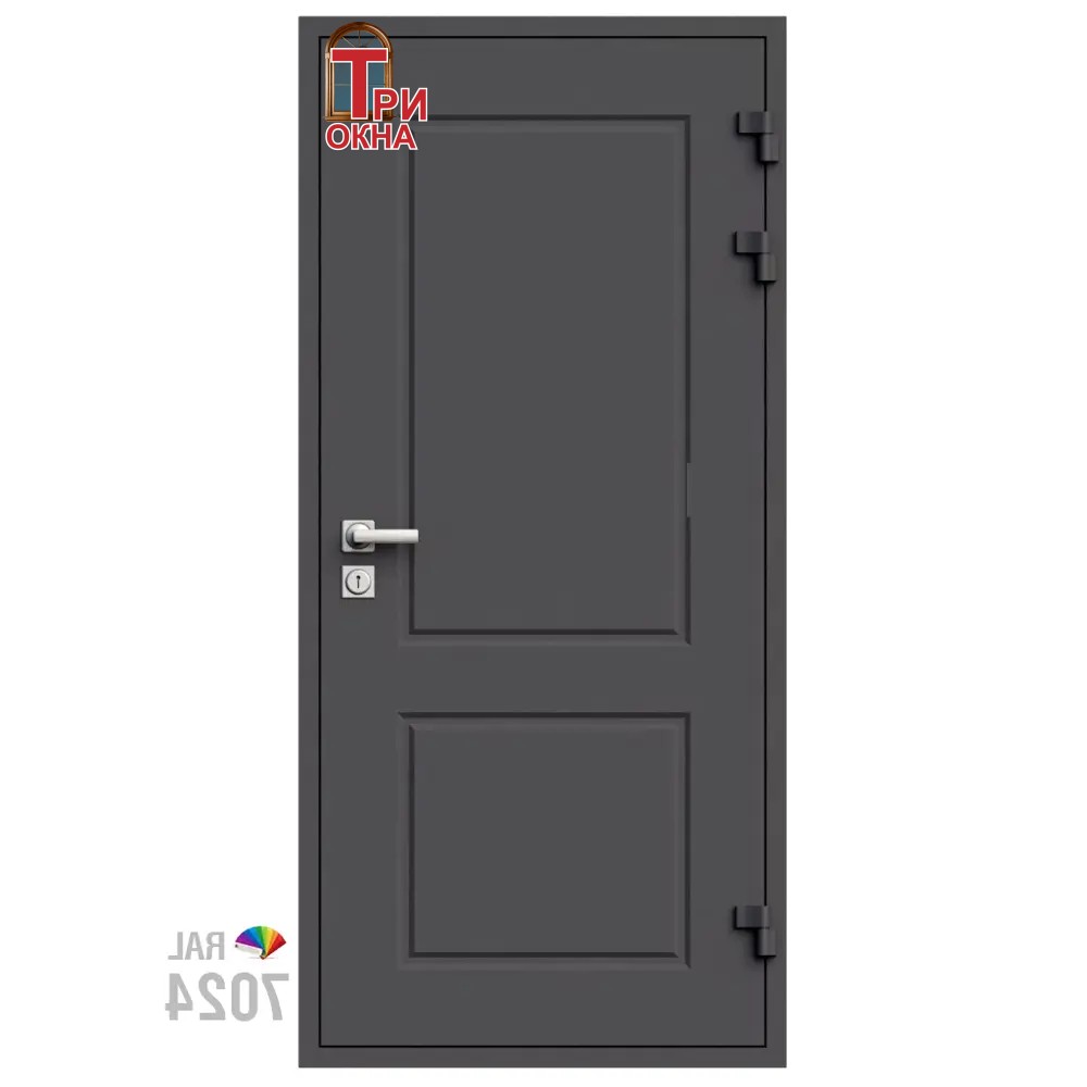 Морозостойкая входная утепленная дверь из дерева для коттеджа Grand Wood G41 227x96см правый цвет серый RAL 7024 в Новочебоксарске — изображение 7