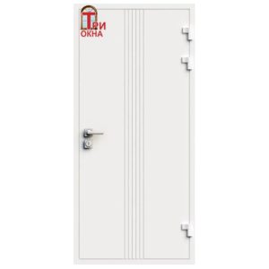 Морозостойкая входная утепленная дверь из дерева для коттеджа Termo Classic C3 207x96см правый цвет белый RAL 9003 в Новочебоксарске