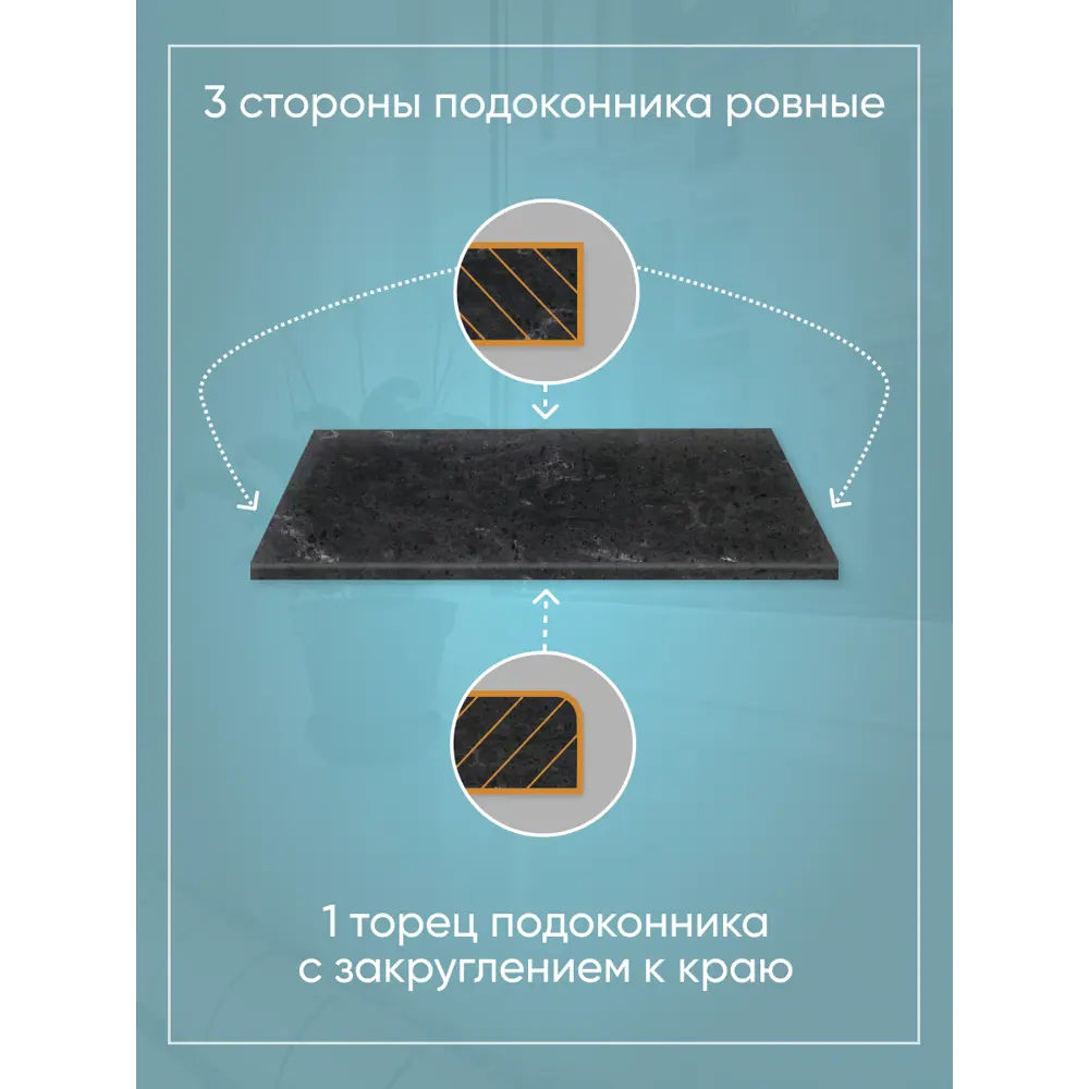 Подоконник пластиковый Moeller с заглушкой 1500x350мм белый clean-touch в Новочебоксарске — изображение 4