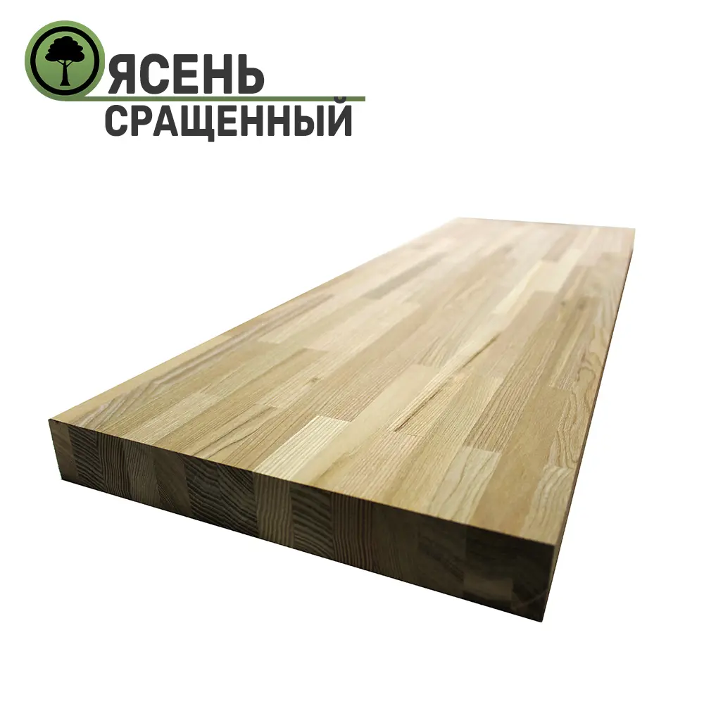 Подоконник из дерева Три окна 1600x600x20мм ясень сращенный в Новочебоксарске — изображение 2