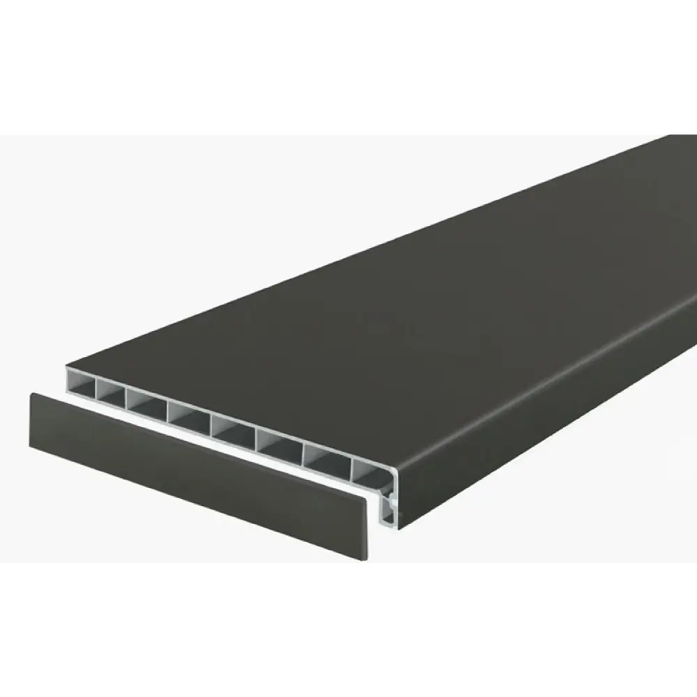 Подоконник пластиковый Moeller с заглушкой 1500x400мм чёрный clean-touch в Новочебоксарске — изображение 2