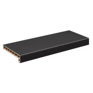 Подоконник пластиковый Moeller с заглушкой 1500x350мм черный clean-touch в Новочебоксарске