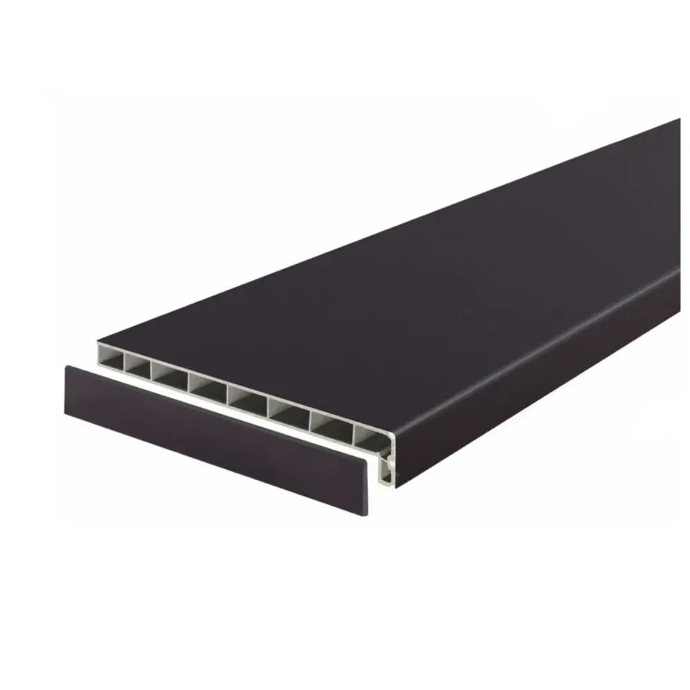 Подоконник пластиковый Moeller с заглушкой 1500x350мм черный clean-touch в Новочебоксарске — изображение 2
